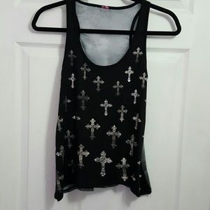 👜Sale👜 3 for $21 Cross print tank top